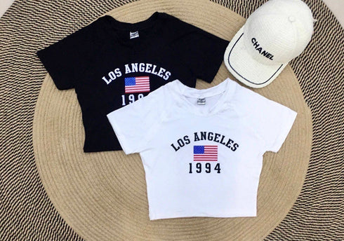 Basic Print Crop T-shirts